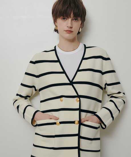 allureville】ガーターノーカラーニットジャケット予約開始