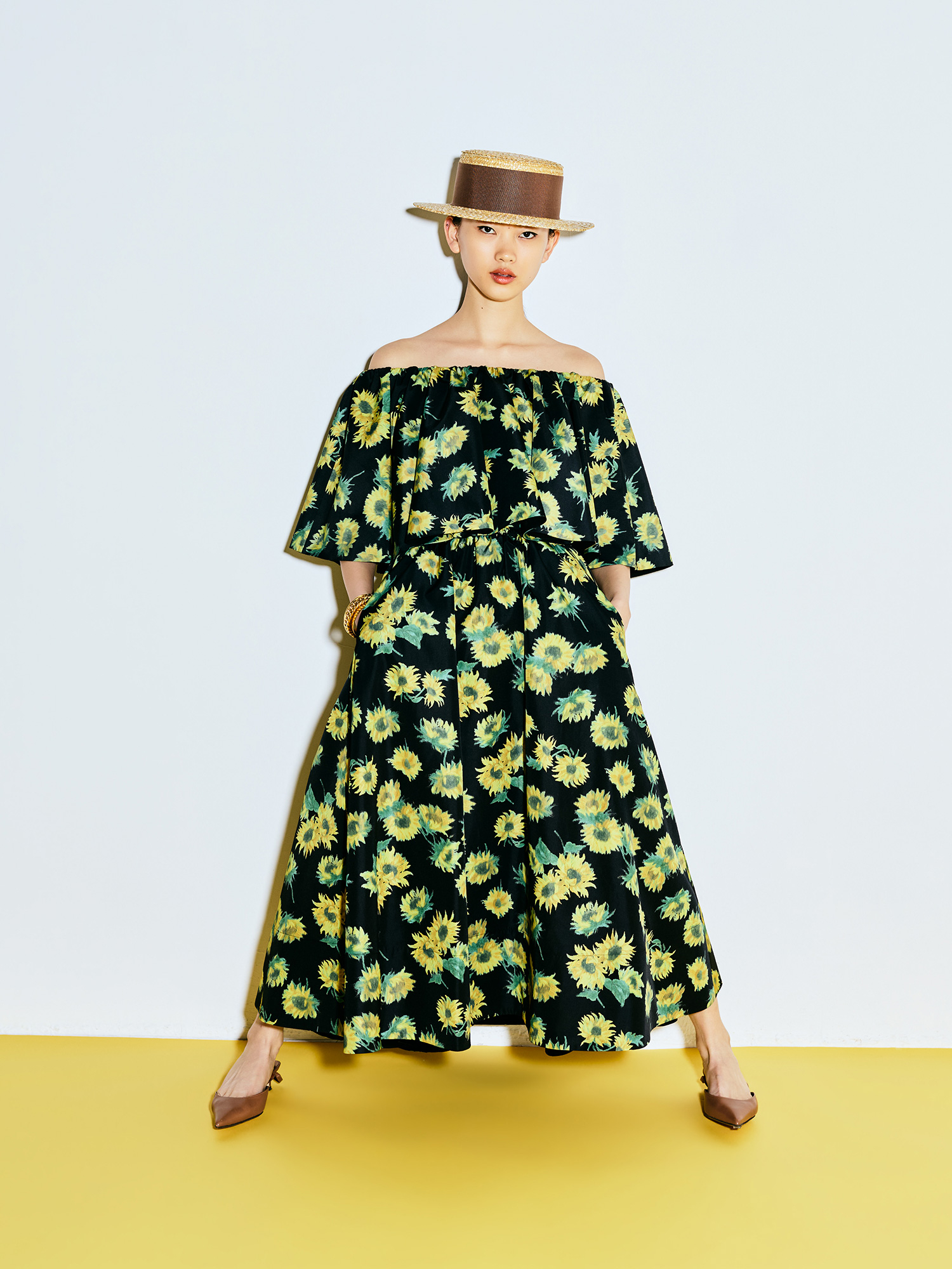 Loulou Willoughby(ルルウィルビー) アンサンブル レディース美品  - ダークグリーン×アイボリー×黒 LOULOU WILLOUGHBY（ルルウィルビー） ニット セーター 「LOULOU