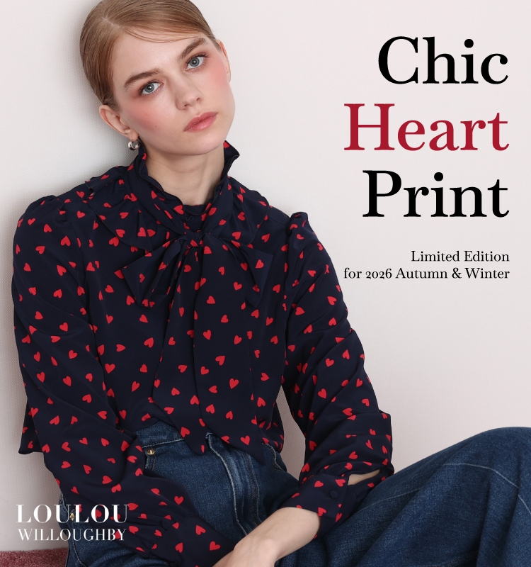 新品未使用品　LOULOU WILLOUGHBY プチハートプリントブラウス LOULOU WILLOUGHBY】Chic Heart Print|allureville OFFICIAL SITE