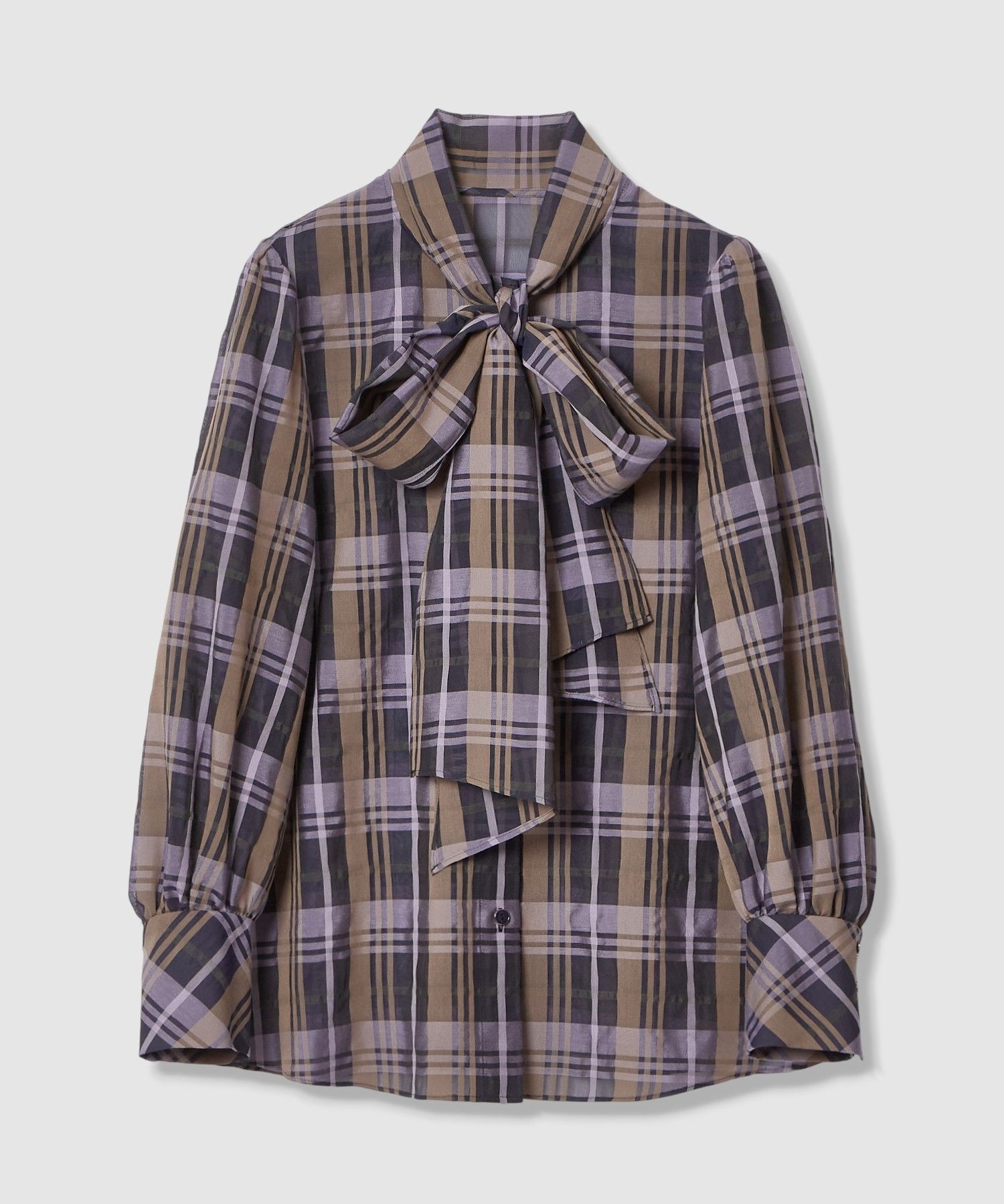 シアーチェックボウブラウス|allureville OFFICIAL SITE / ONLINE SHOP