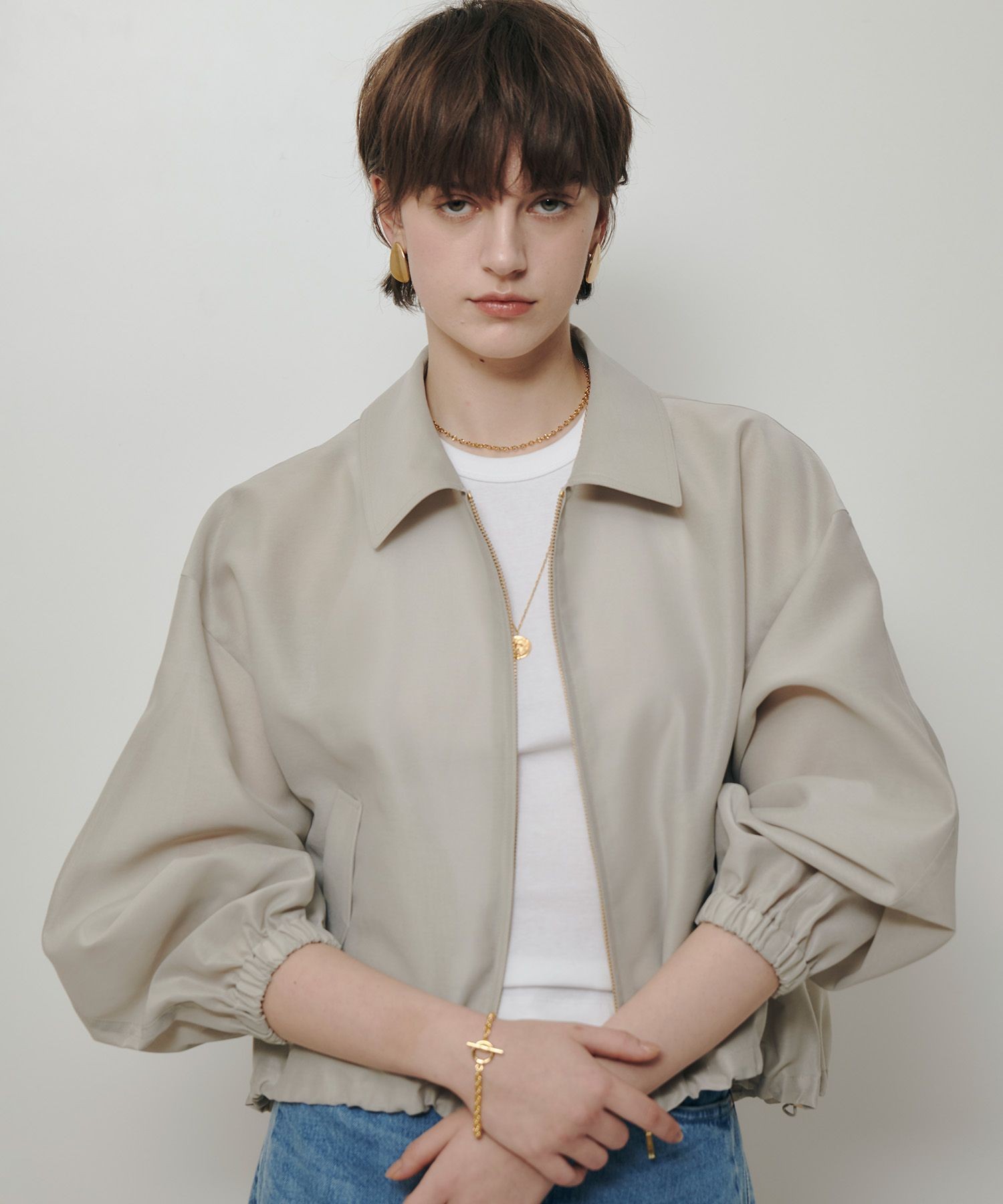 オーガンジーステンカラーブルゾン|allureville OFFICIAL SITE