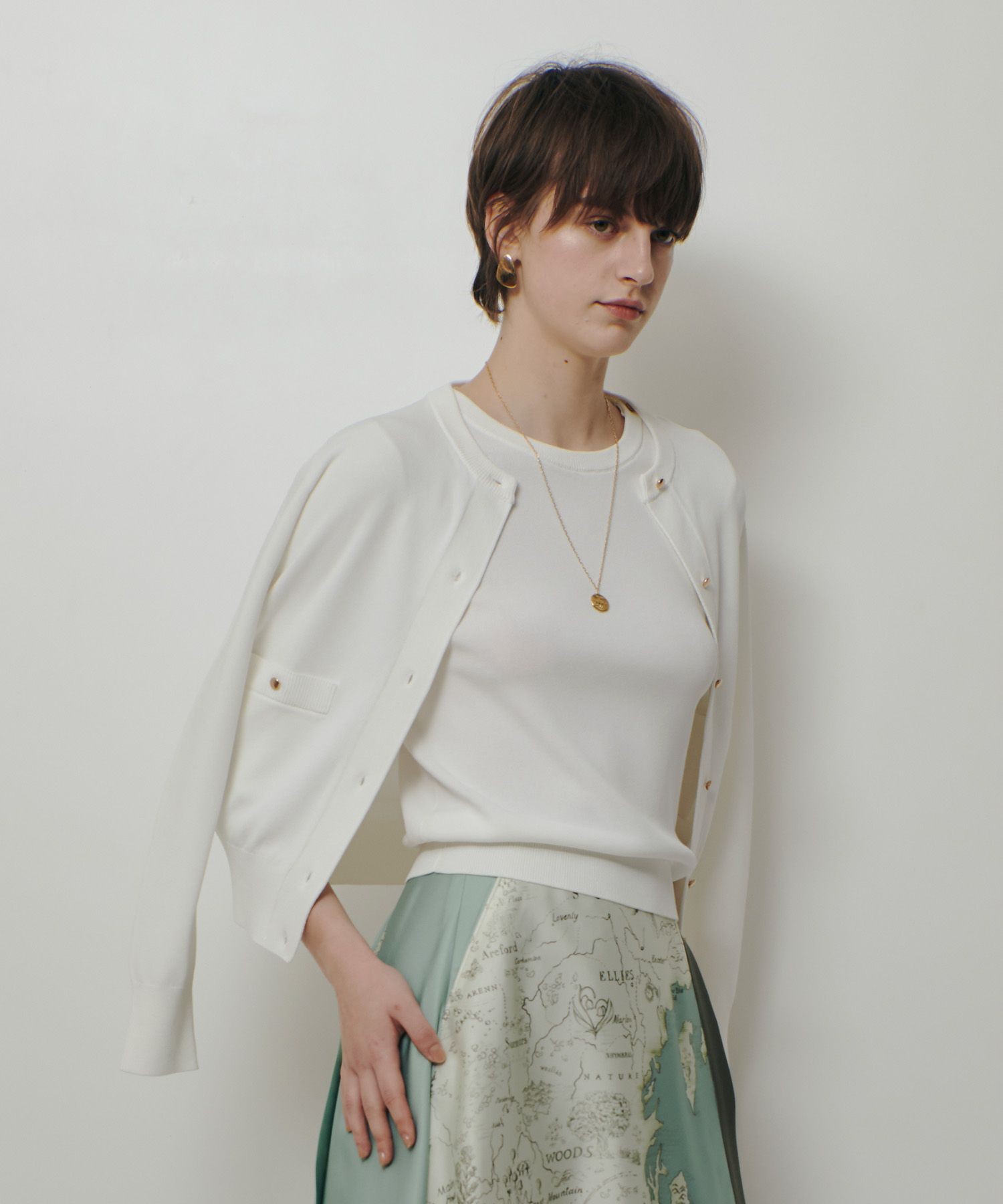 allureville アルアバイル ポケットクルーカーディガン ストライプ trim_ofalv_item2267b44eed1611f