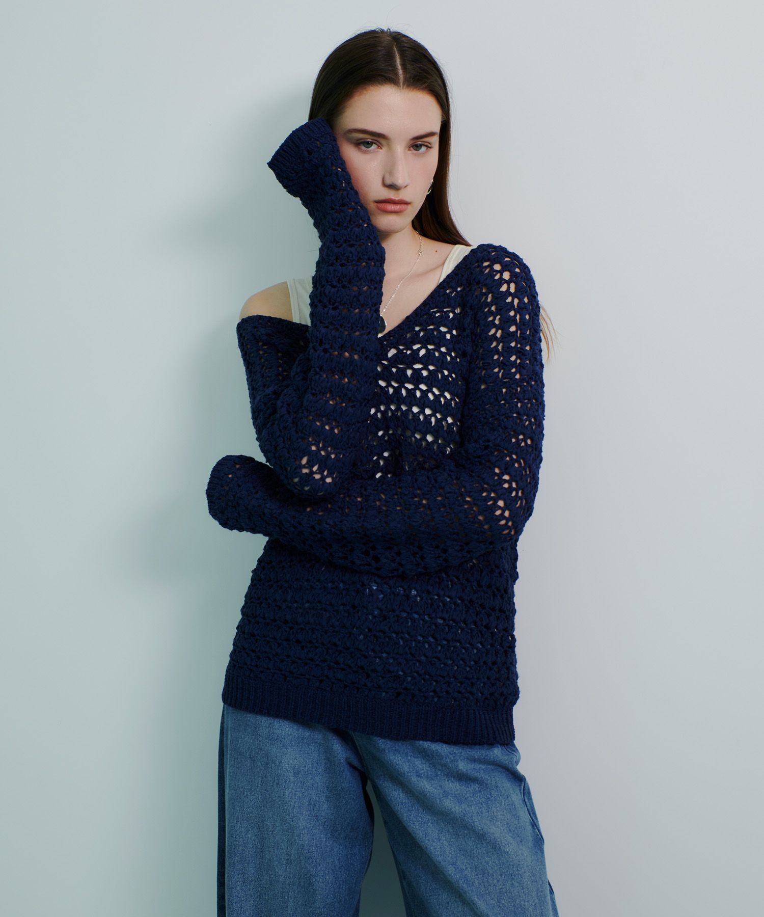 テープヤーンハンドニットプルオーバー|allureville OFFICIAL SITE