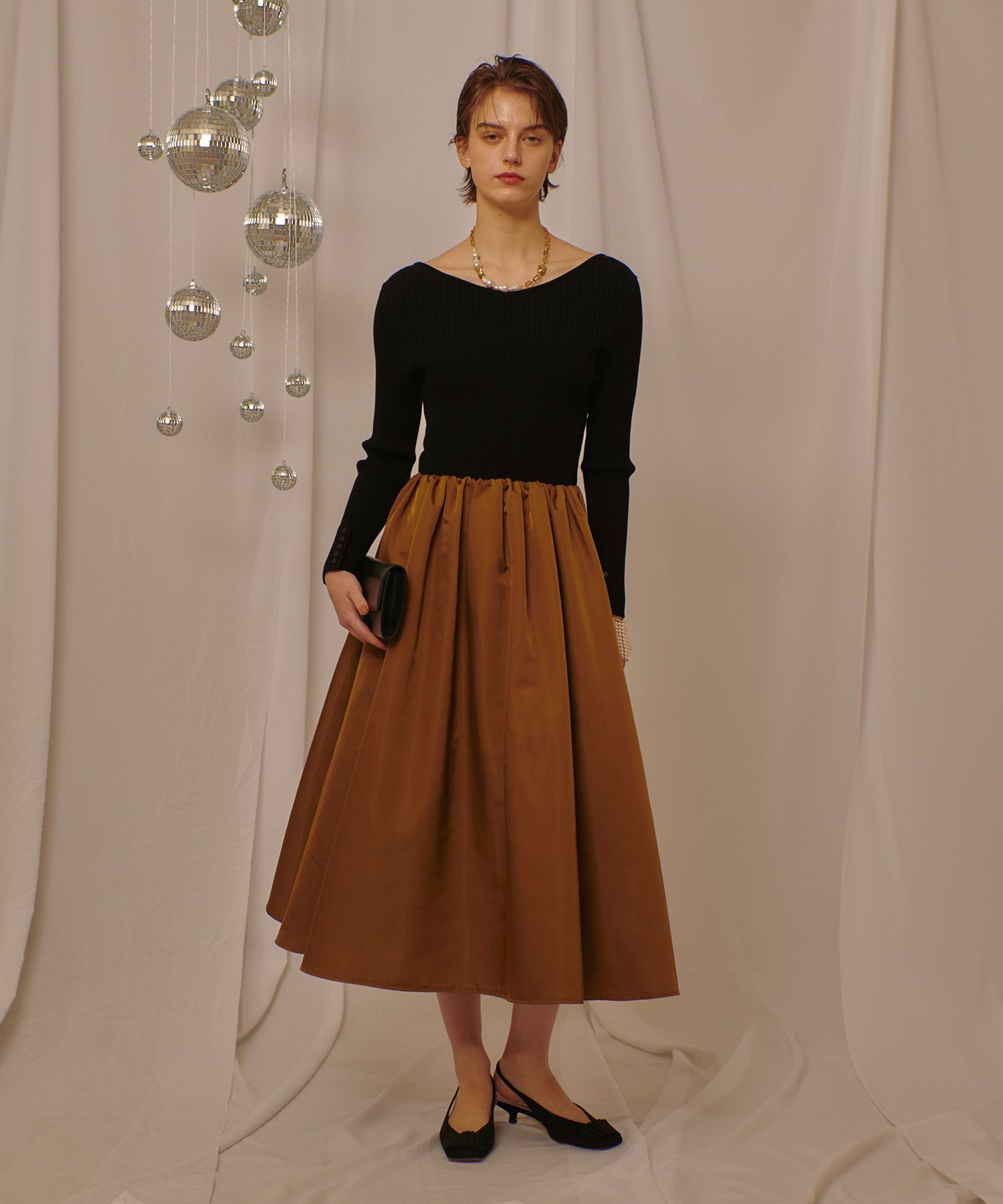 アルアバイル♡タグ付き未着用ワンピース タフタドッキングニットワンピース|allureville OFFICIAL SITE