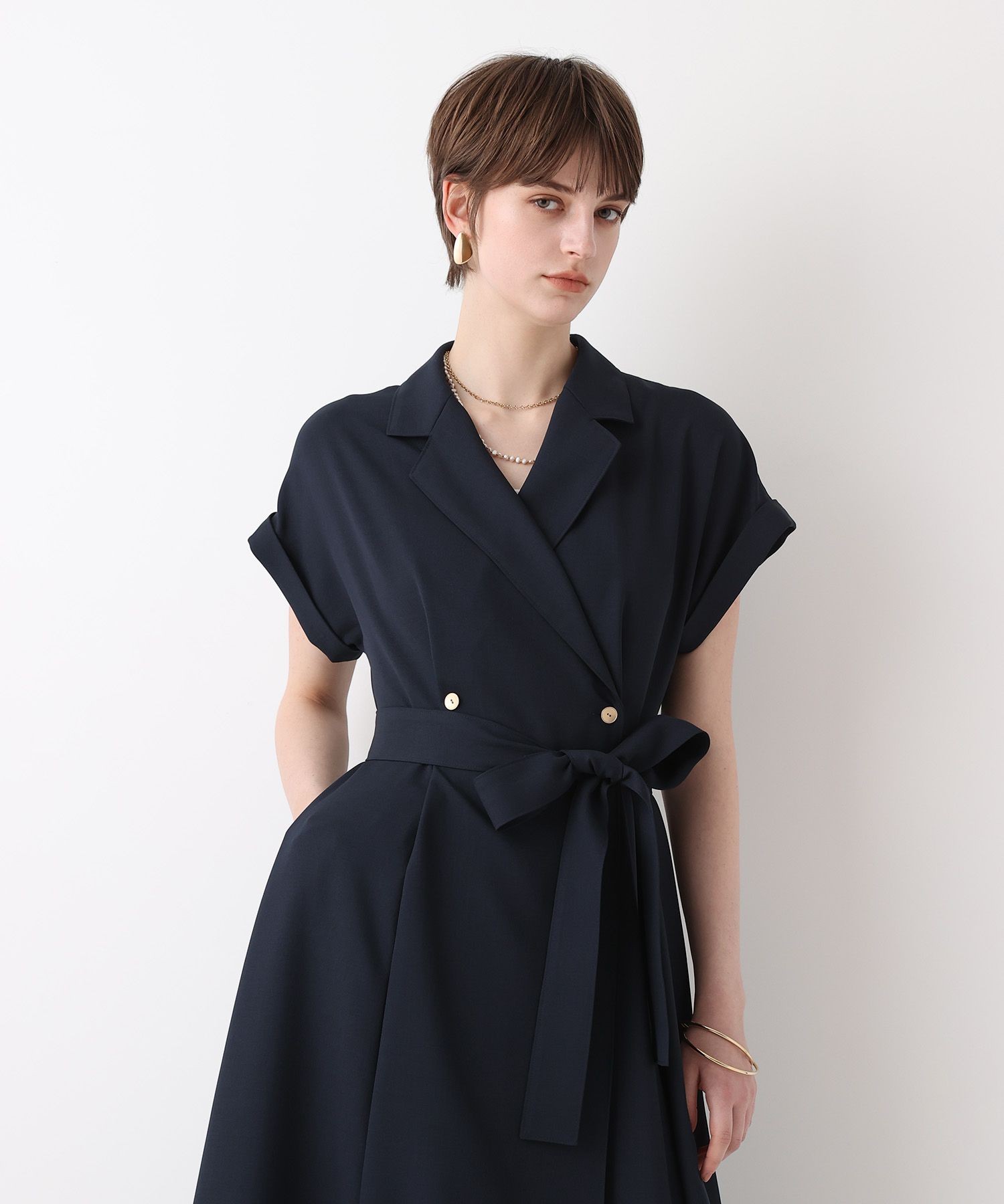 Fifi CHACHNIL ラップ式ワンピース フレンチスリーブラップワンピース|allureville OFFICIAL SITE