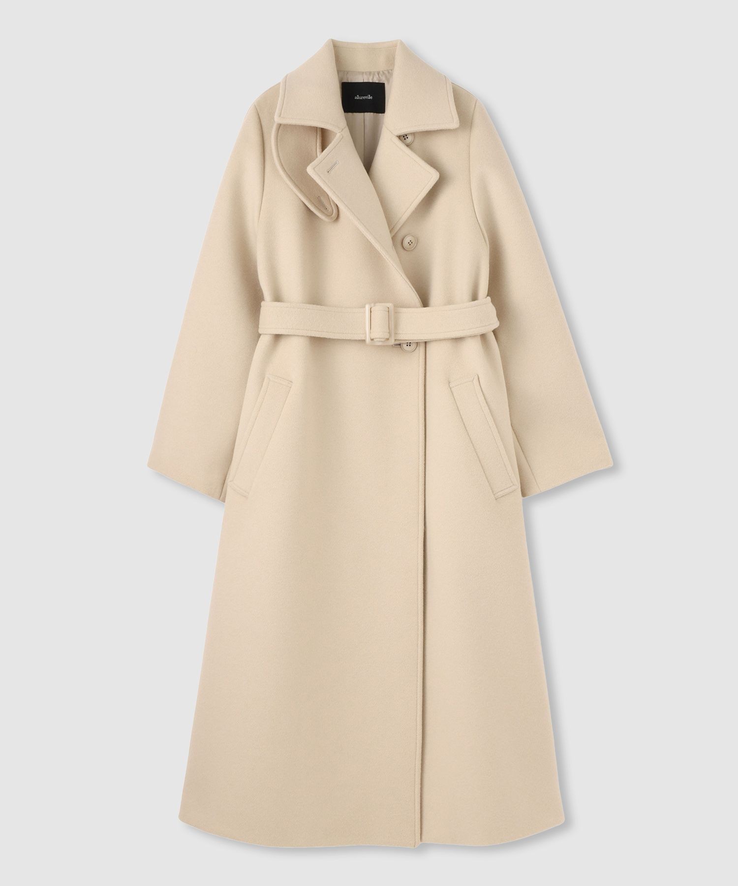アルアバイル　21AW 5.9万　薄手　ウールロングコート　サイズ2 薄ベージュ trim_ofalv_itembeb785c8d59b11f