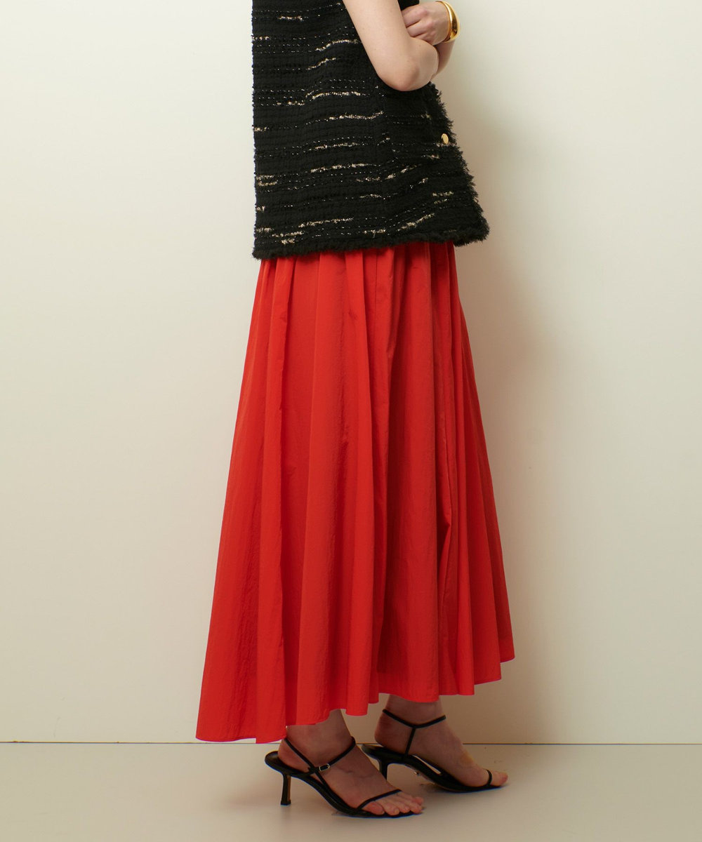 allureville ナイロンタフタシャーリングスカート レッド (43)
