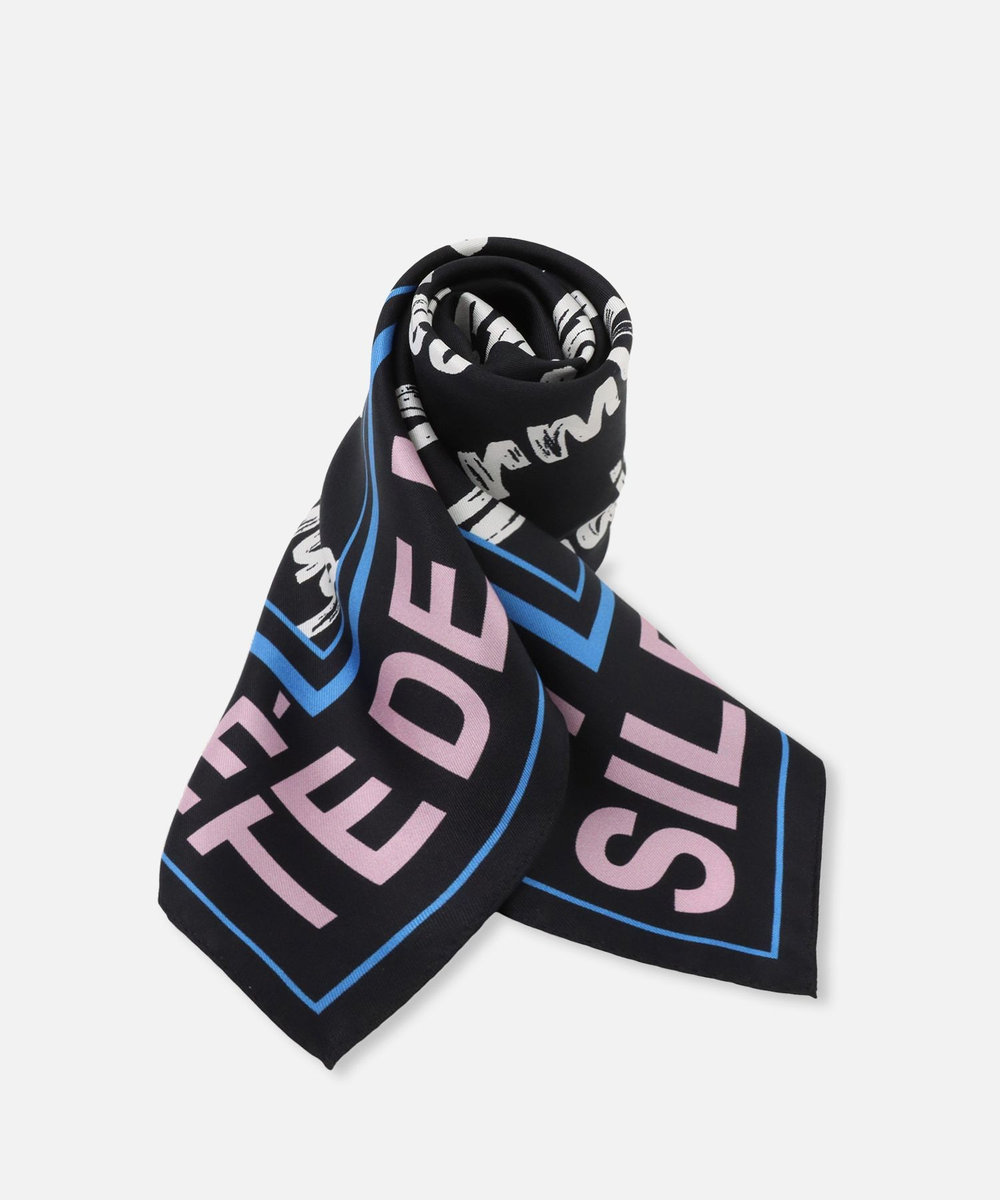 allureville フォントロゴスカーフ ブラック (95)