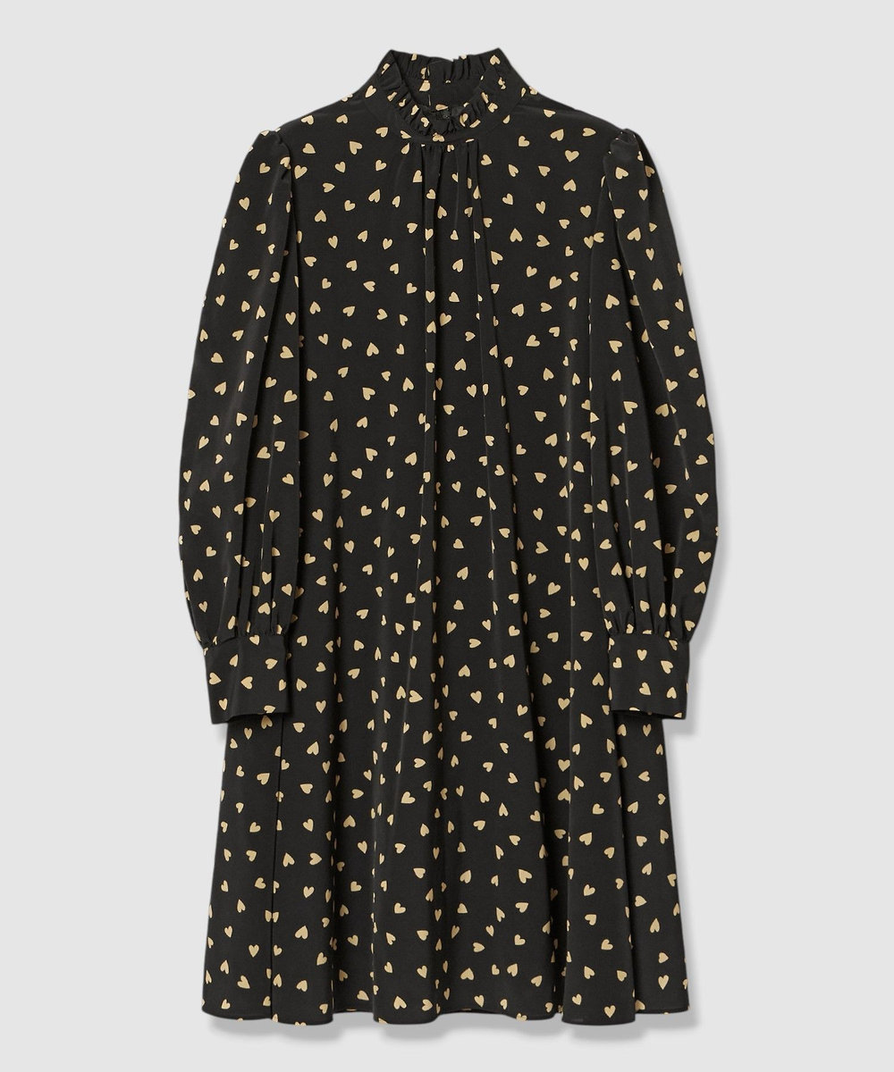 LOULOU WILLOUGHBY WEB限定 デシンハートワンピース ブラック (95)