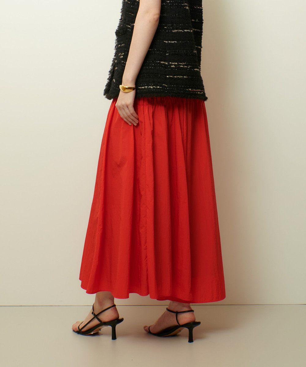 allureville ナイロンタフタシャーリングスカート レッド (43)