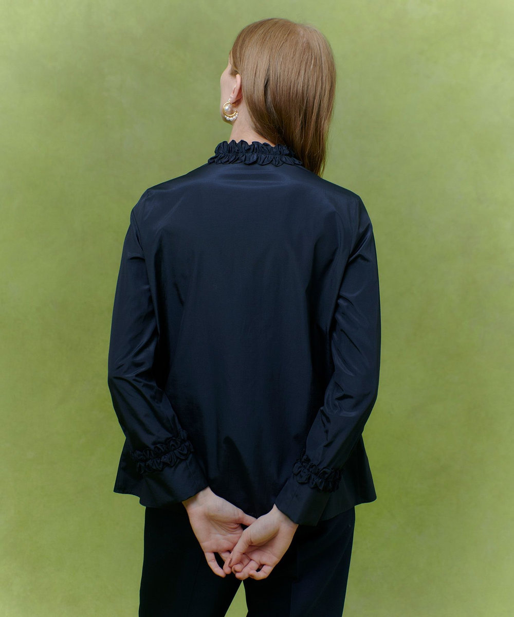 LOULOU WILLOUGHBY 【LOULOU WILLOUGHBY】テクニカルギャザーブラウス ネイビー (65)