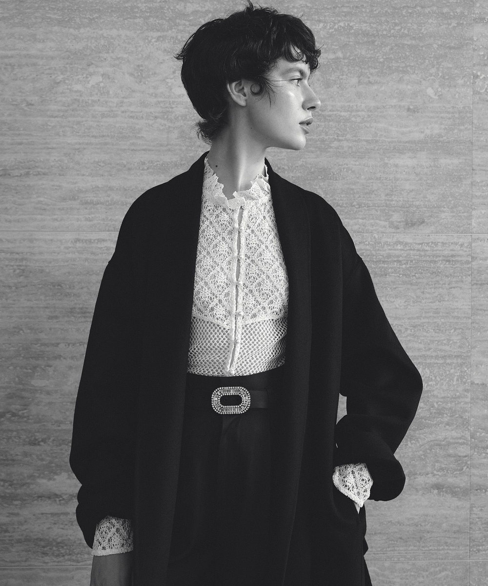 LOULOU WILLOUGHBY MTRカシミヤロングコート ブラック (95)