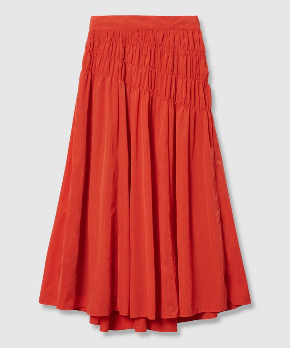 allureville ナイロンタフタシャーリングスカート レッド (43)