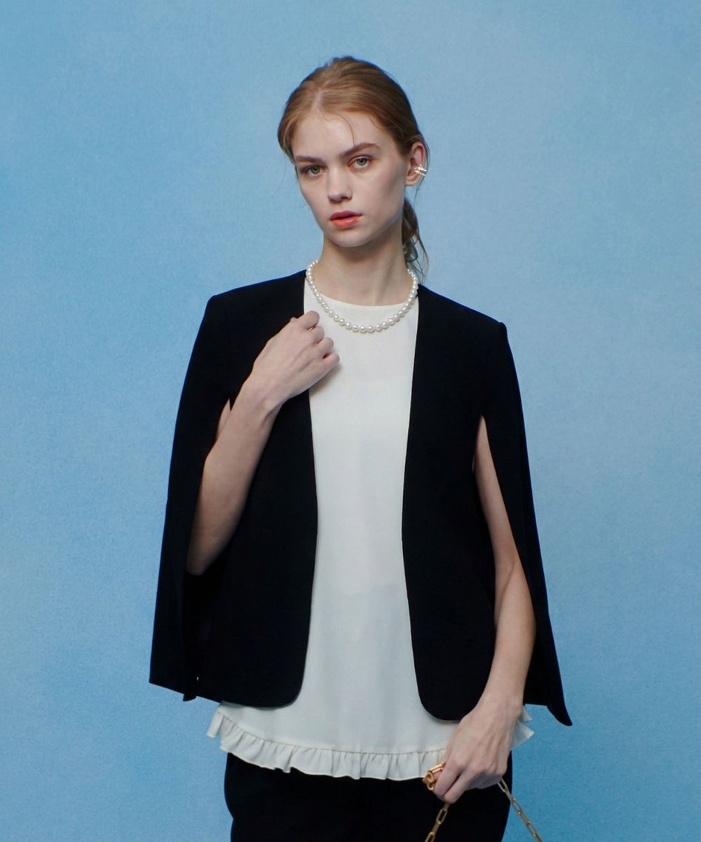 LOULOU WILLOUGHBY ◇【LOULOU WILLOUGHBY】リトルブラックケープジャケット ブラック (97)