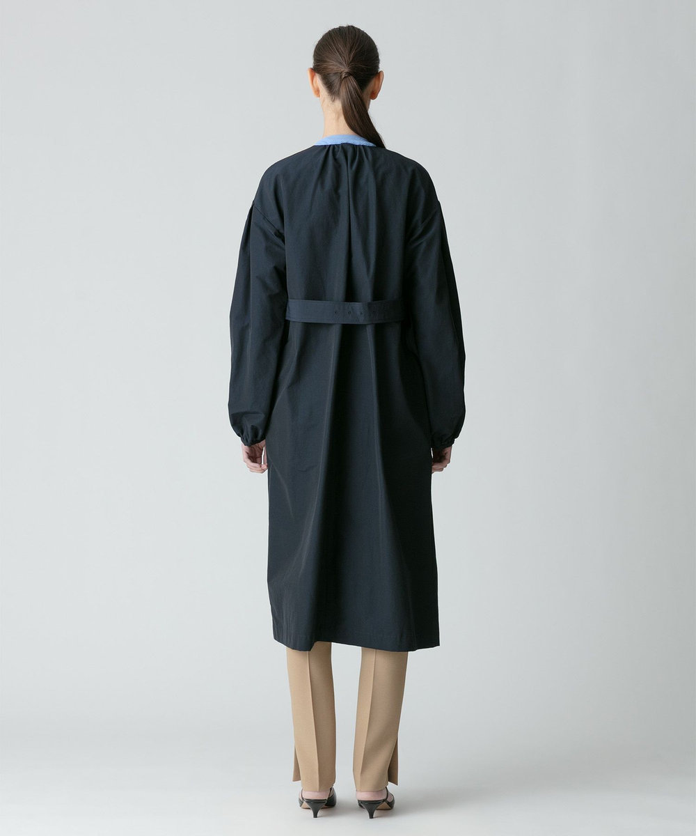 allureville 綿ナイロンクロスギャザーネックコート ネイビー (65)