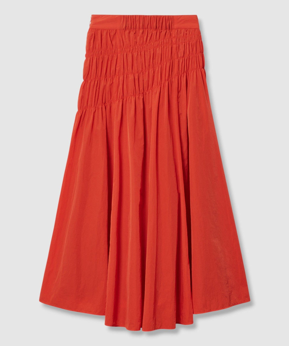 allureville ナイロンタフタシャーリングスカート レッド (43)
