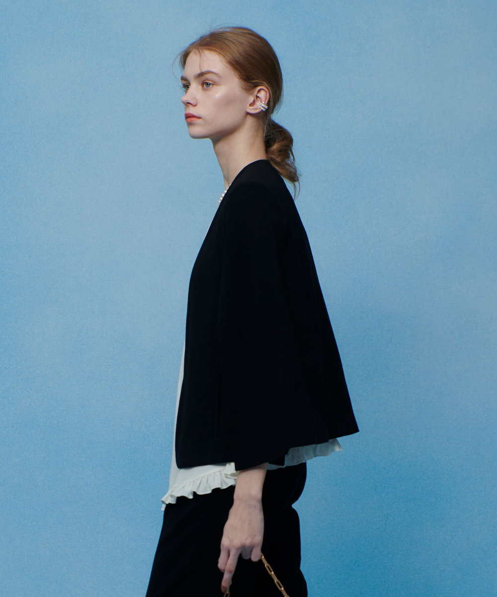 LOULOU WILLOUGHBY ◇【LOULOU WILLOUGHBY】リトルブラックケープジャケット ブラック (97)