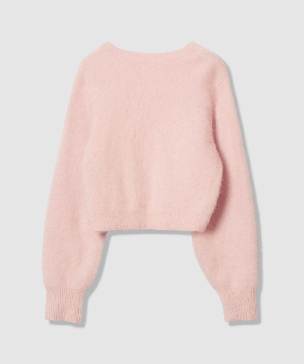 LOULOU WILLOUGHBY 【LOULOU WILLOUGHBY】カシミヤブレンドファー加工Ｖカーディガン ライトピンク (42)