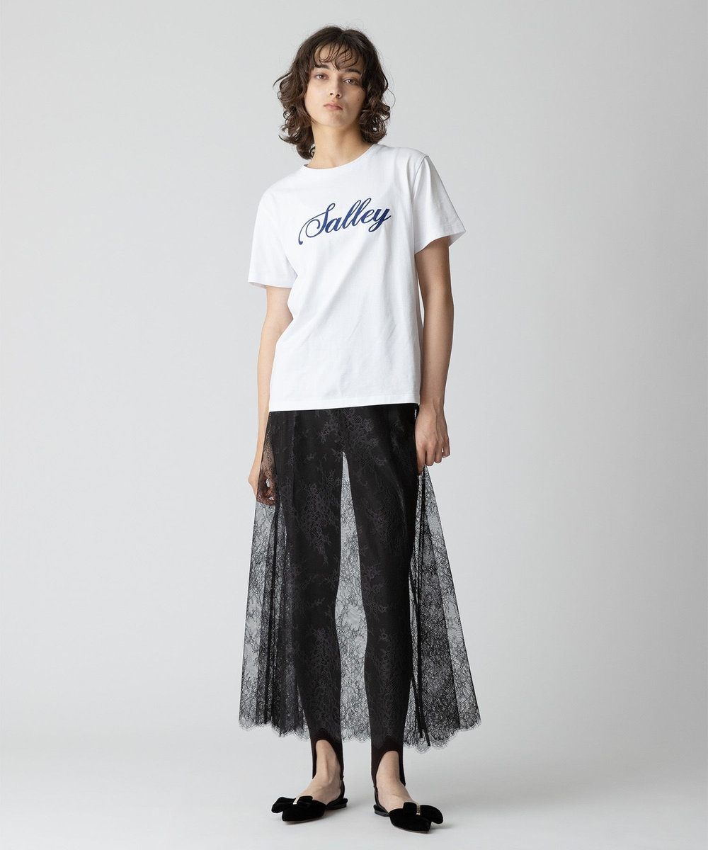 allureville フラワーレースシースルースカート ブラック (95)