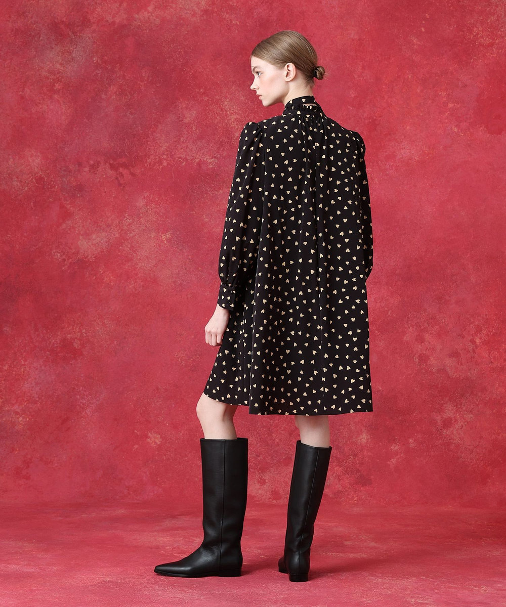 LOULOU WILLOUGHBY WEB限定 デシンハートワンピース ブラック (95)