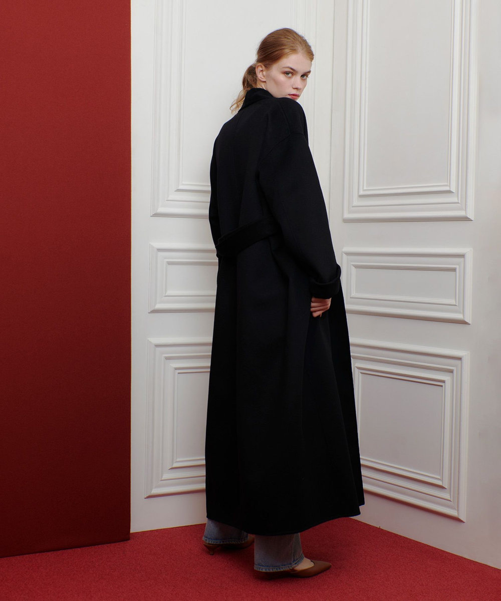 LOULOU WILLOUGHBY MTRカシミヤロングコート ブラック (95)