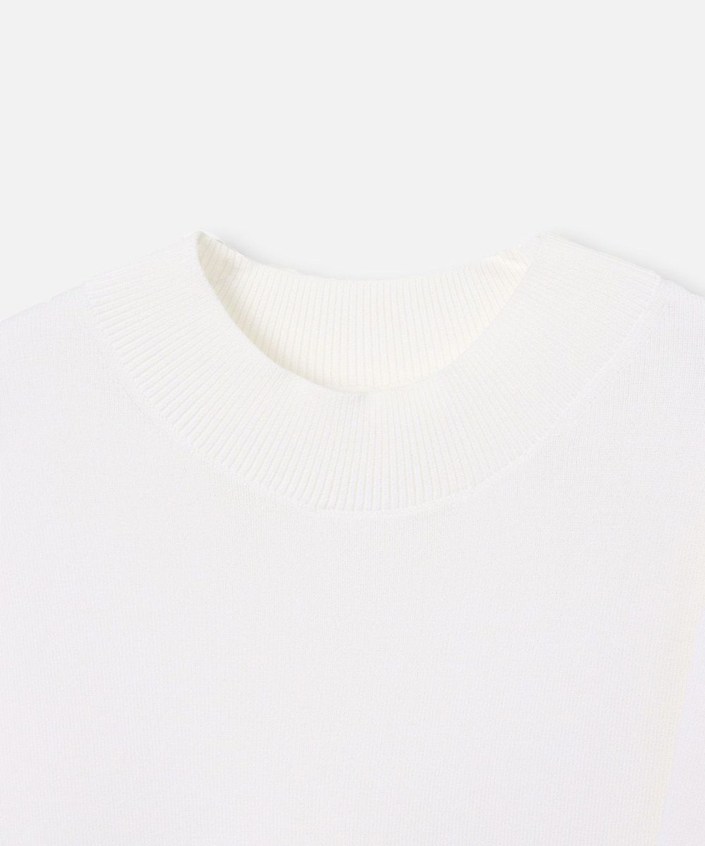 allureville ◇ 総針モックネック5分袖プルオーバー オフホワイト (02)