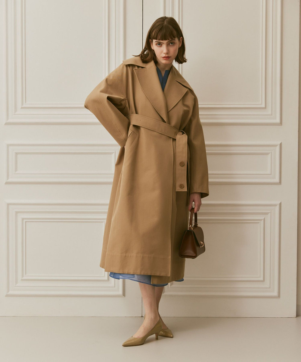 LOULOU WILLOUGHBY ギャバビッグシルエットコート ベージュ (11)