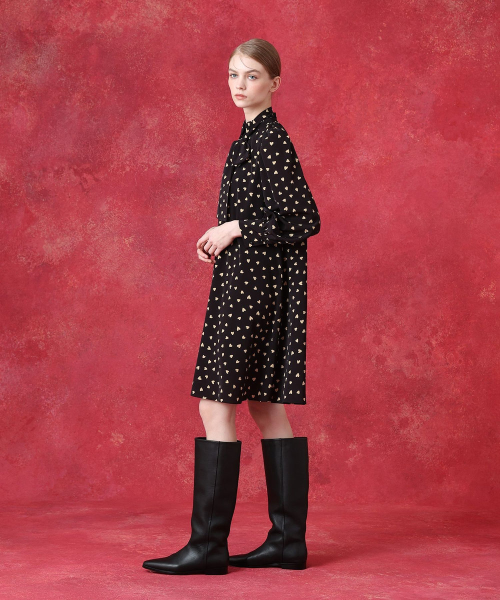 LOULOU WILLOUGHBY WEB限定 デシンハートワンピース ブラック (95)