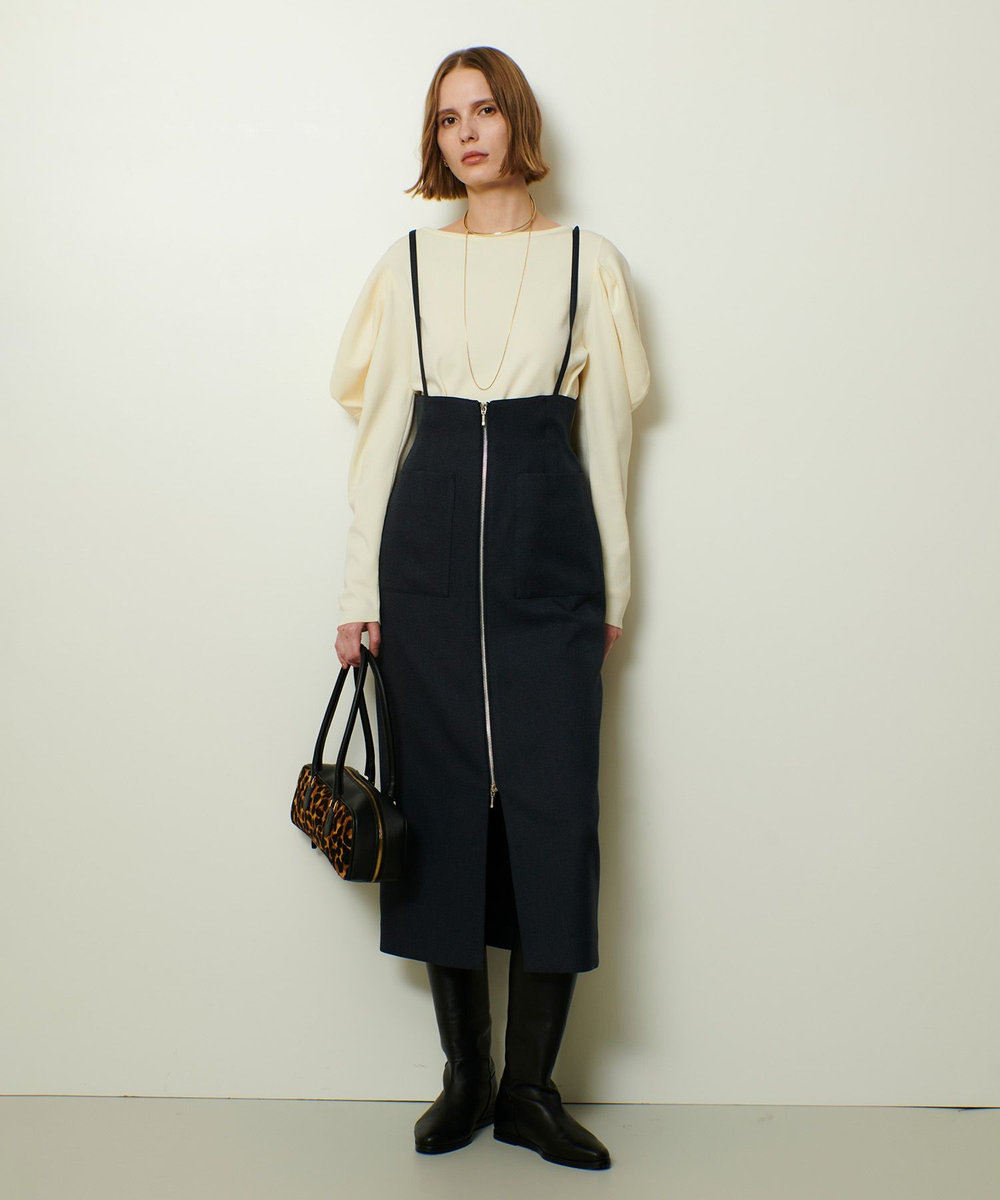 allureville メランジピンヘッドサススカート ネイビー (65)