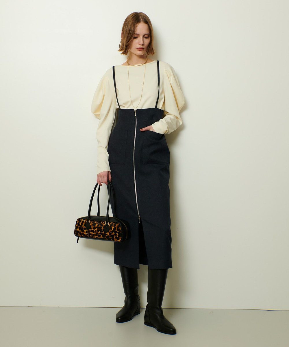 allureville メランジピンヘッドサススカート ネイビー (65)