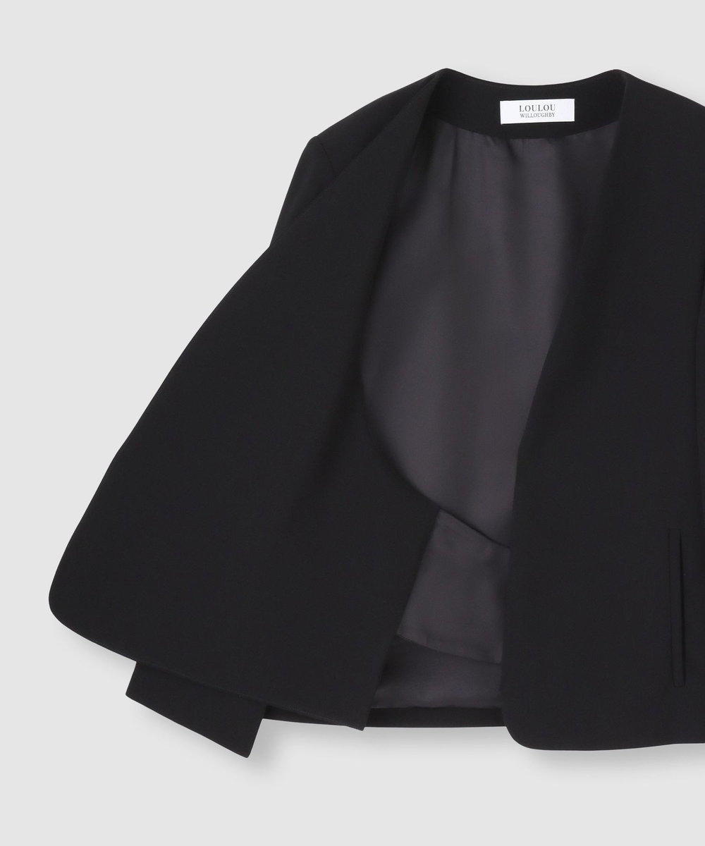 LOULOU WILLOUGHBY ◇【LOULOU WILLOUGHBY】リトルブラックケープジャケット ブラック (97)