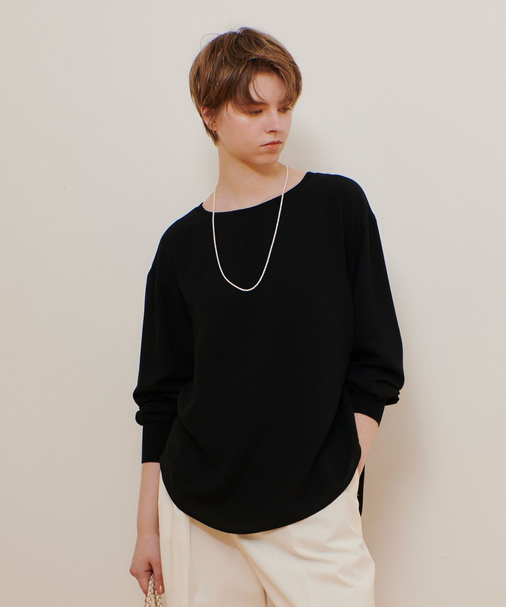 allureville リブカフスプルオーバーブラウス ブラック (95)