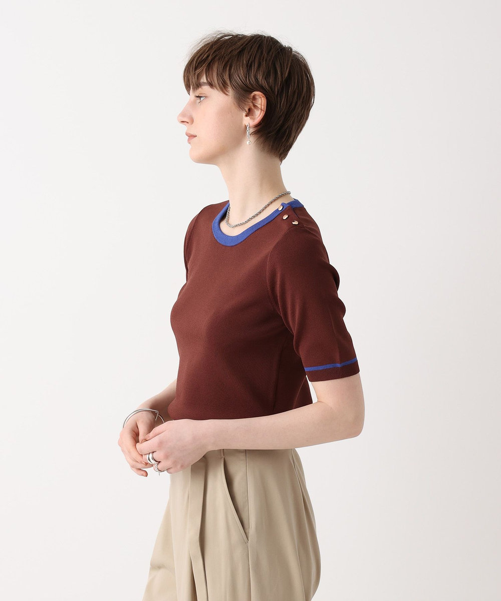 allureville ソウバリ肩釦クループルオーバー ブラウン (81)