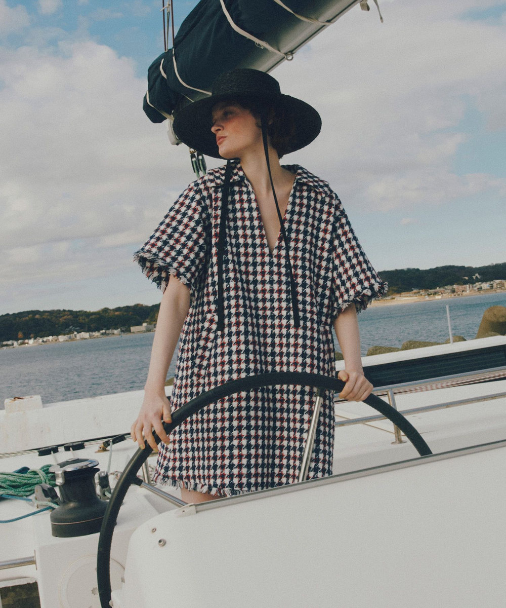 LOULOU WILLOUGHBY 【LOULOU WILLOUGHBY】トリコロールツイードワンピース マルチ (09)