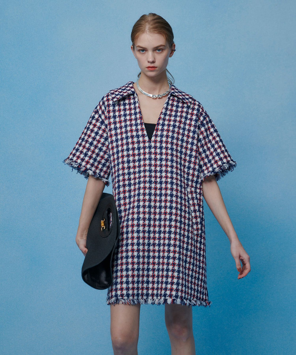 LOULOU WILLOUGHBY 【LOULOU WILLOUGHBY】トリコロールツイードワンピース マルチ (09)