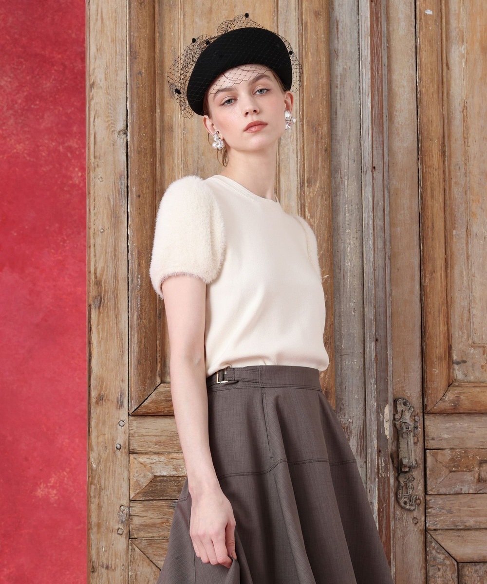 LOULOU WILLOUGHBY WEB限定 ファースリーブプルオーバー オフホワイト (02)