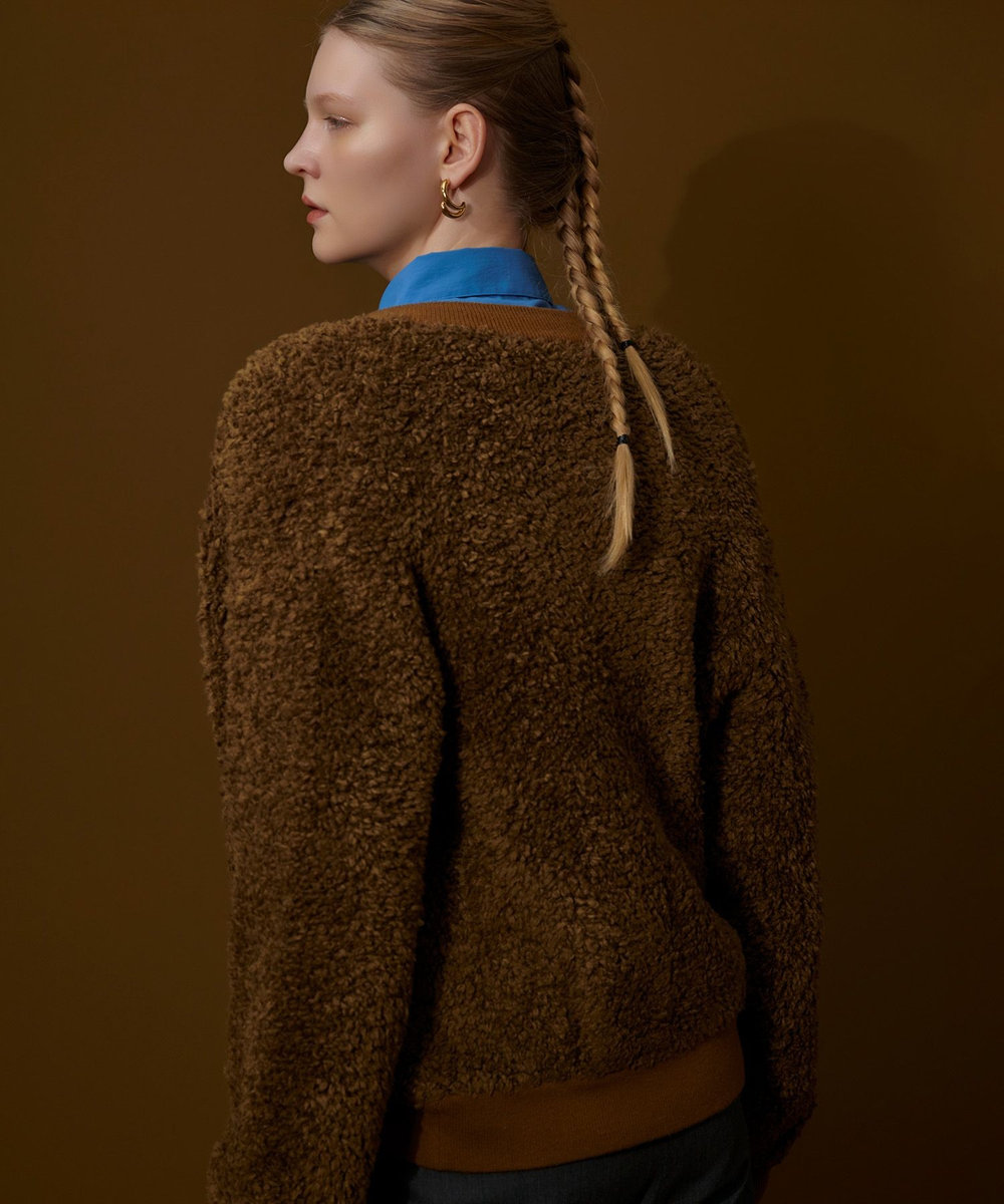 allureville ニットボアブルゾン キャメル (84)