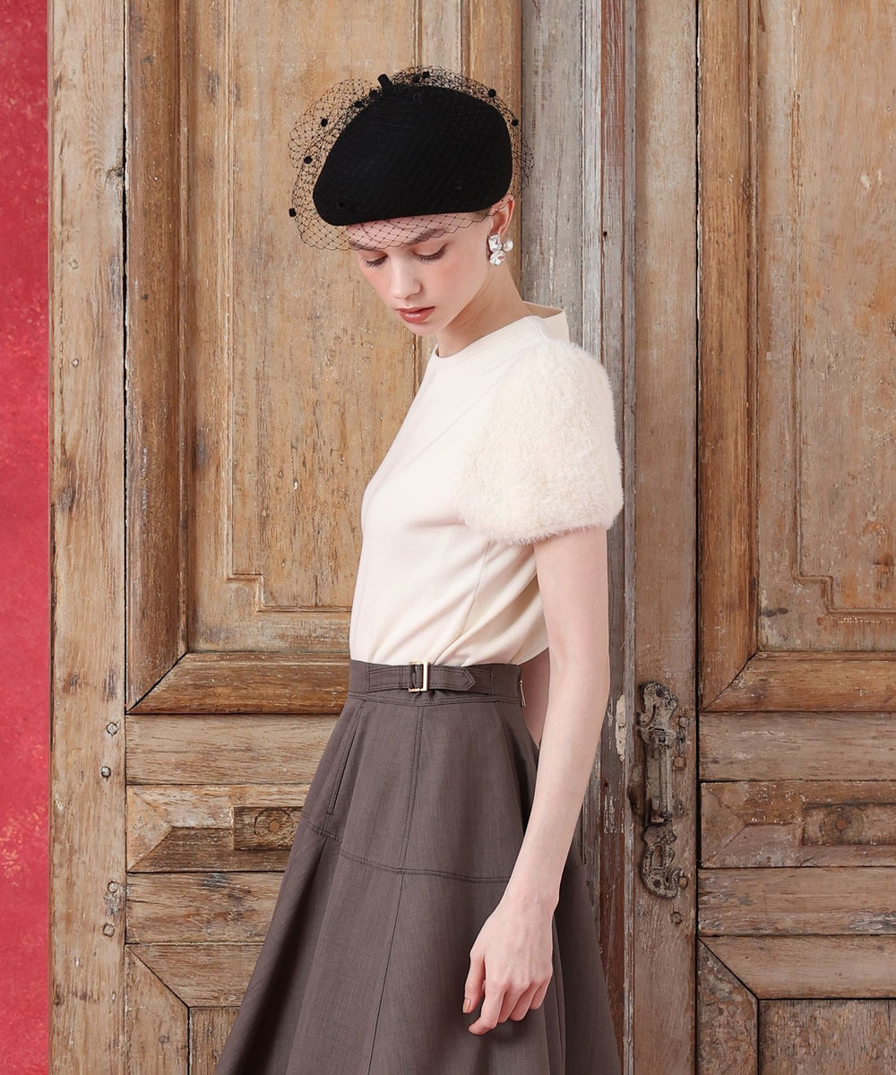 LOULOU WILLOUGHBY WEB限定 ファースリーブプルオーバー オフホワイト (02)