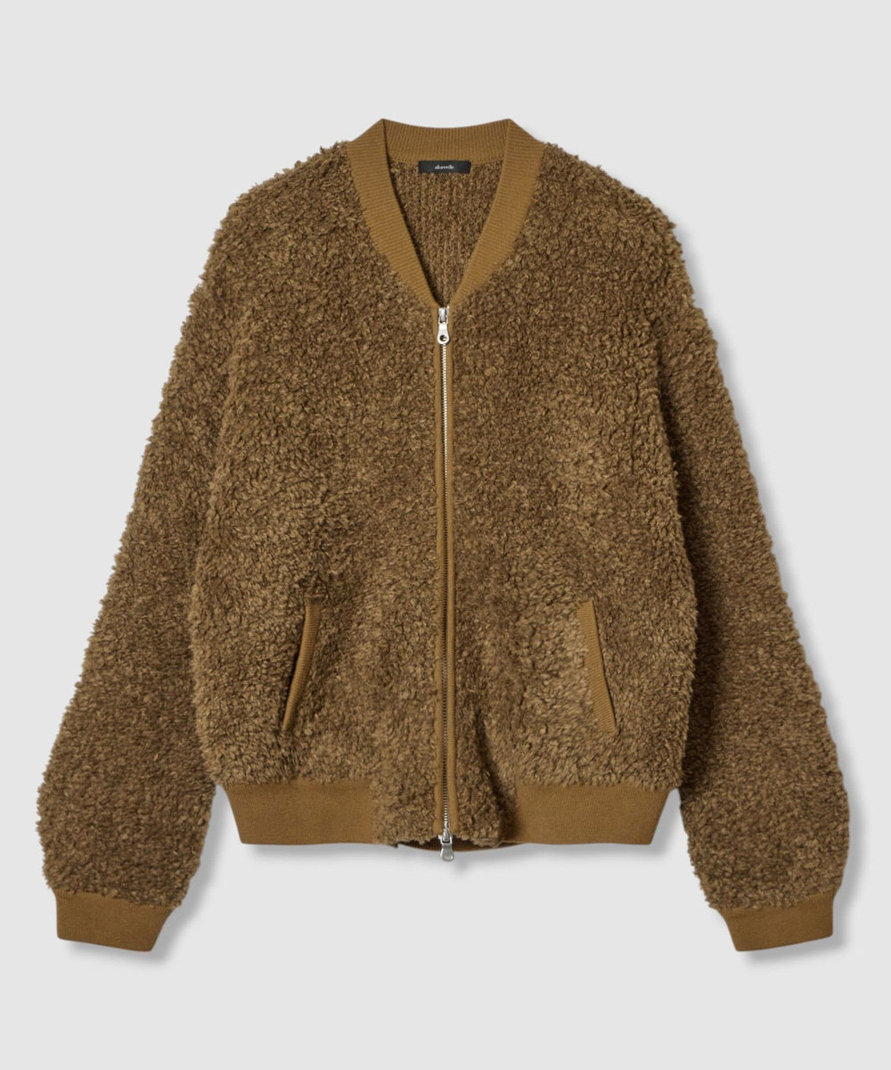 allureville ニットボアブルゾン キャメル (84)