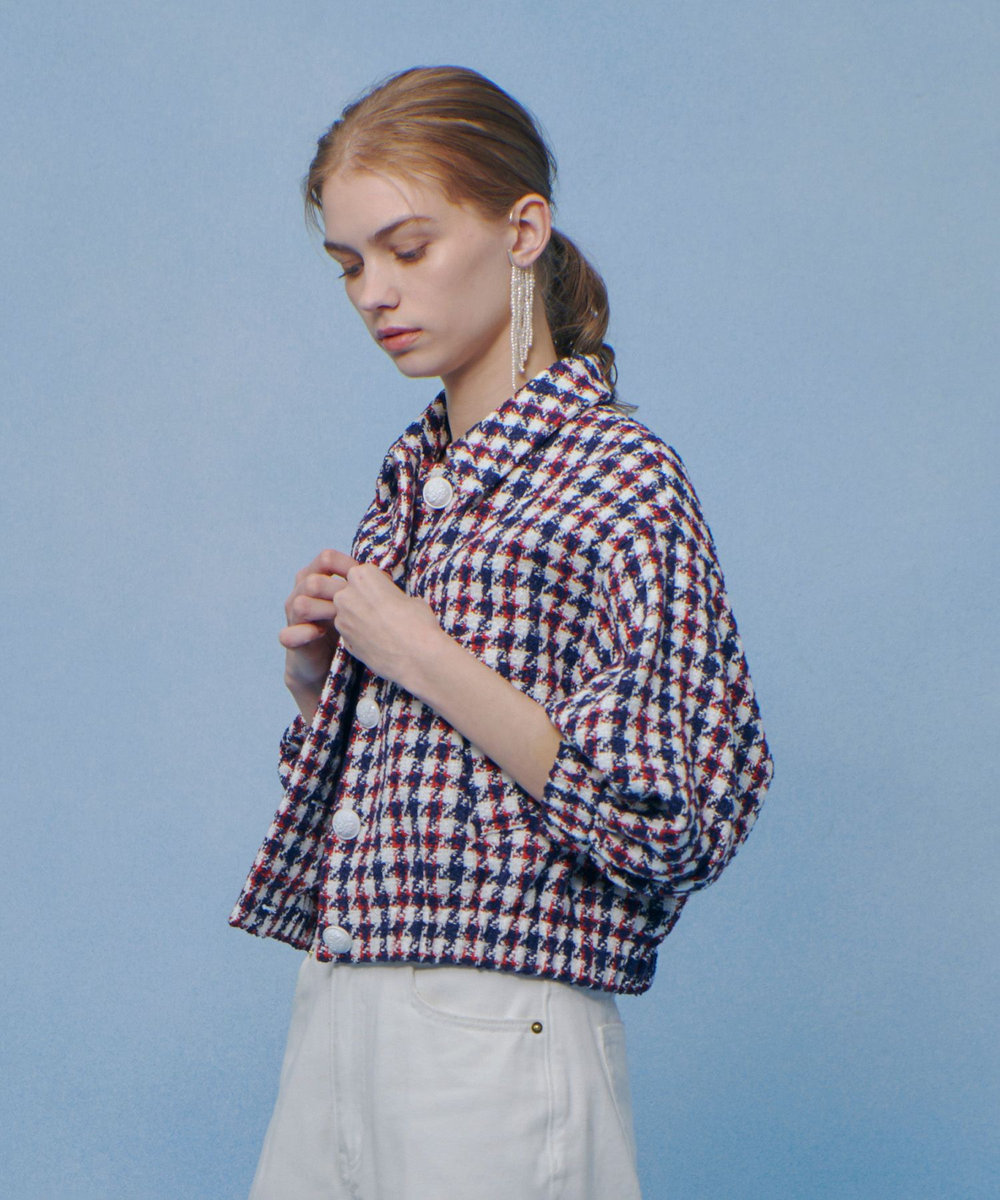 LOULOU WILLOUGHBY 【LOULOU WILLOUGHBY】トリコロールツイードブルゾン マルチ (09)