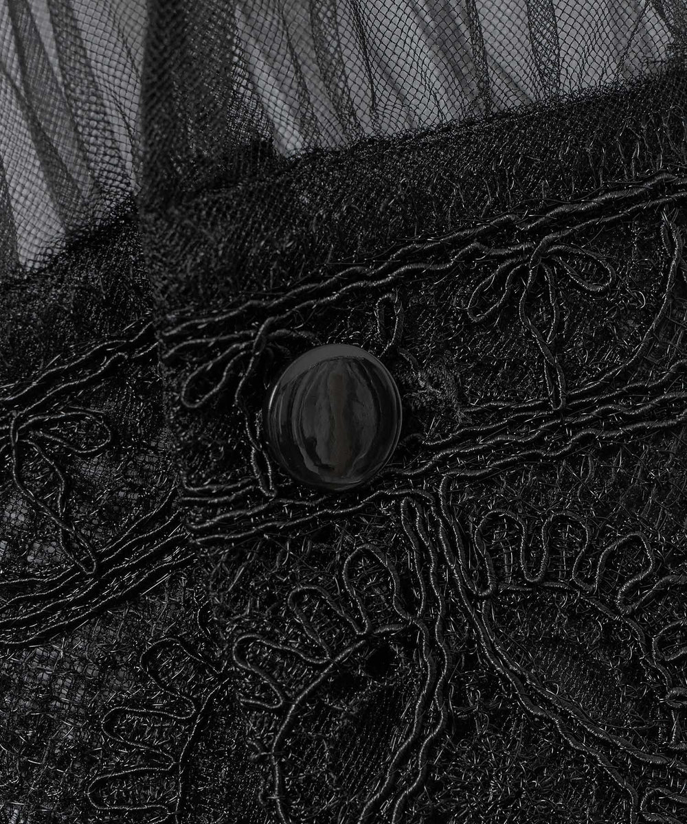 LOULOU WILLOUGHBY 【LOULOU WILLOUGHBY】チュールレースブラウス ブラック (95)