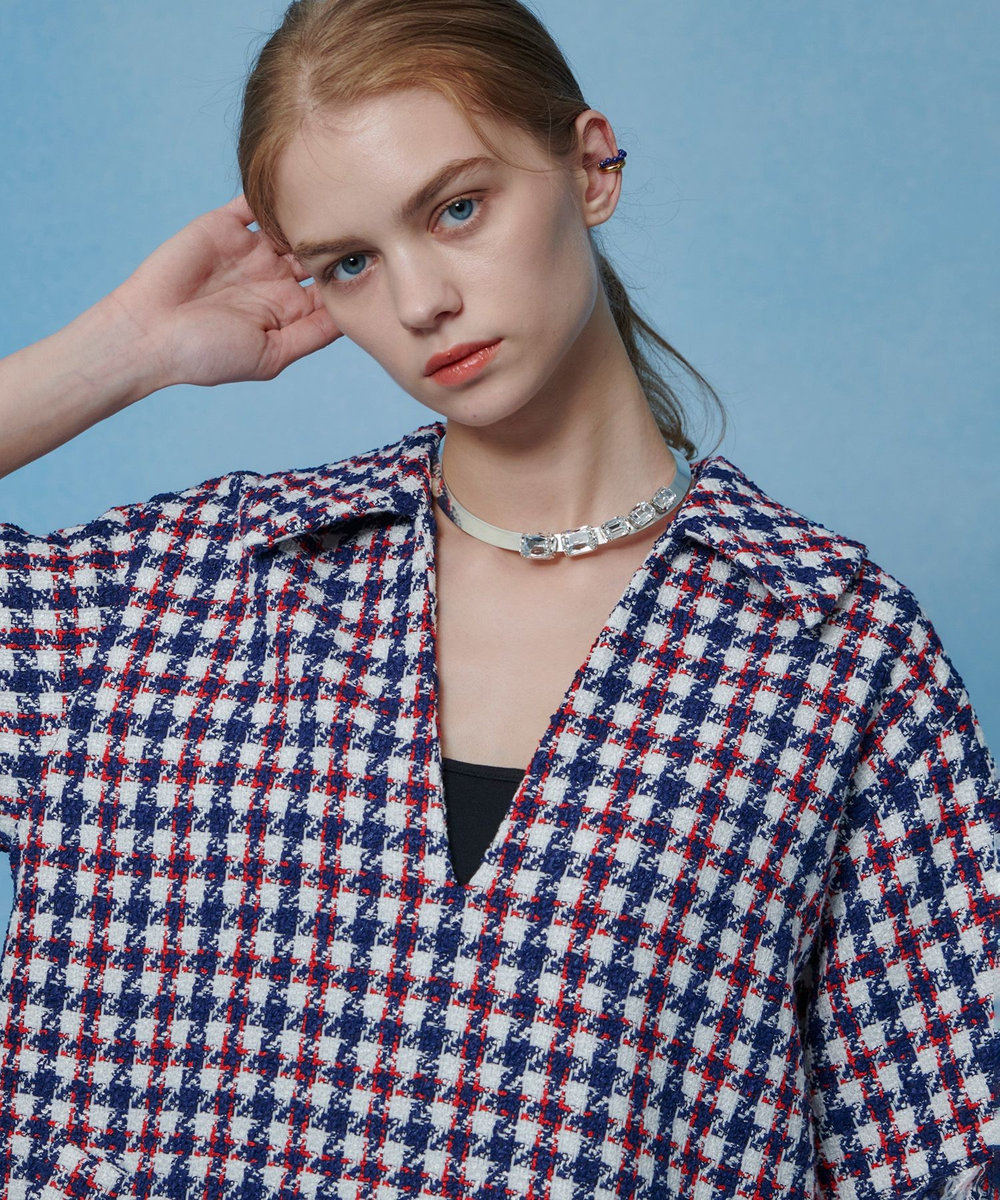 LOULOU WILLOUGHBY 【LOULOU WILLOUGHBY】トリコロールツイードワンピース マルチ (09)