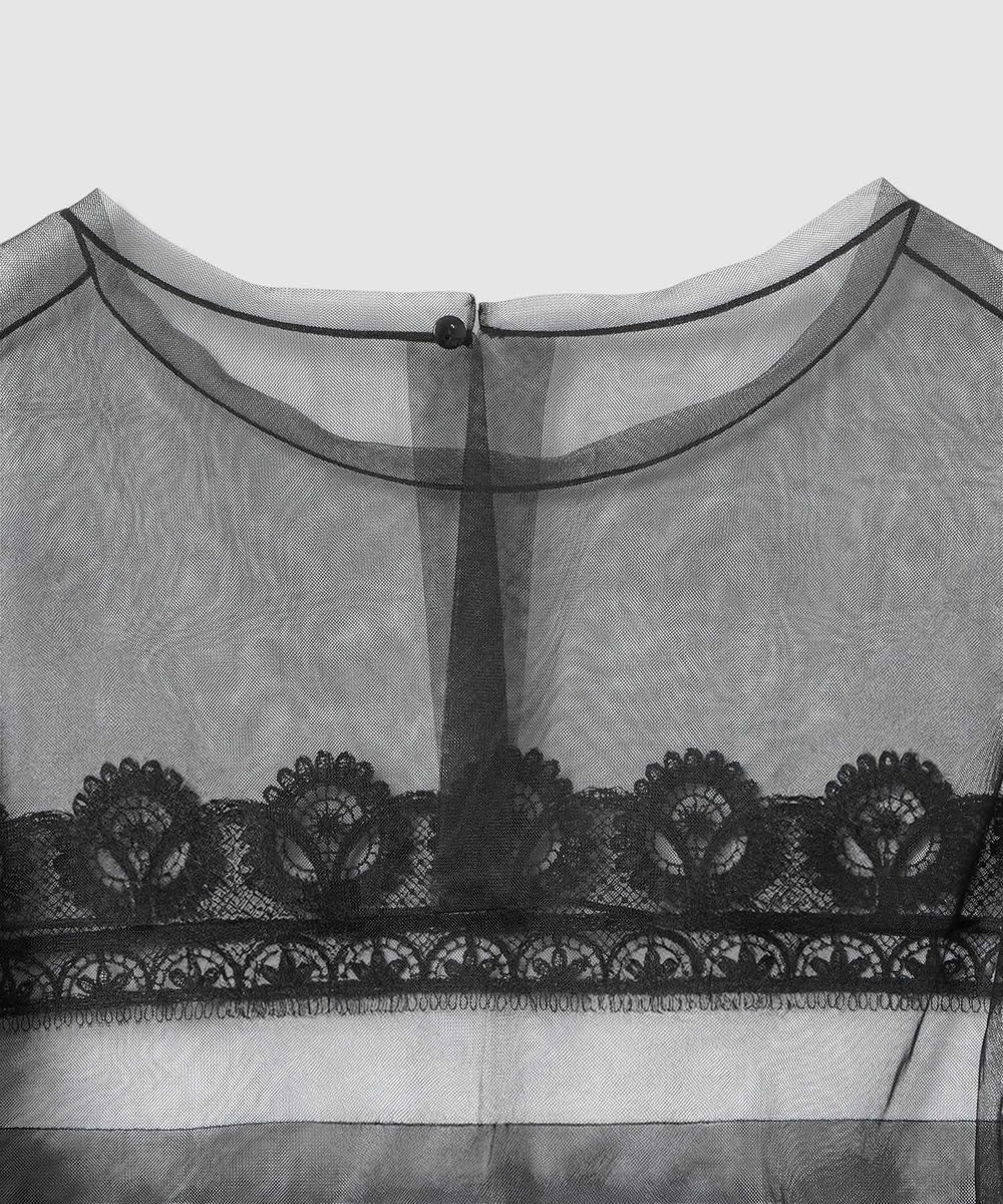 LOULOU WILLOUGHBY 【LOULOU WILLOUGHBY】チュールレースブラウス ブラック (95)