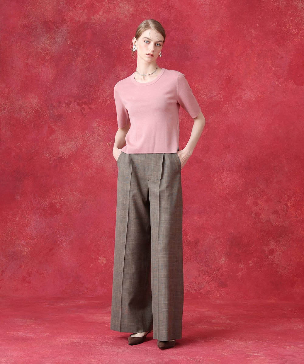 LOULOU WILLOUGHBY グレンチェックワイドパンツ ベージュ系 (19)