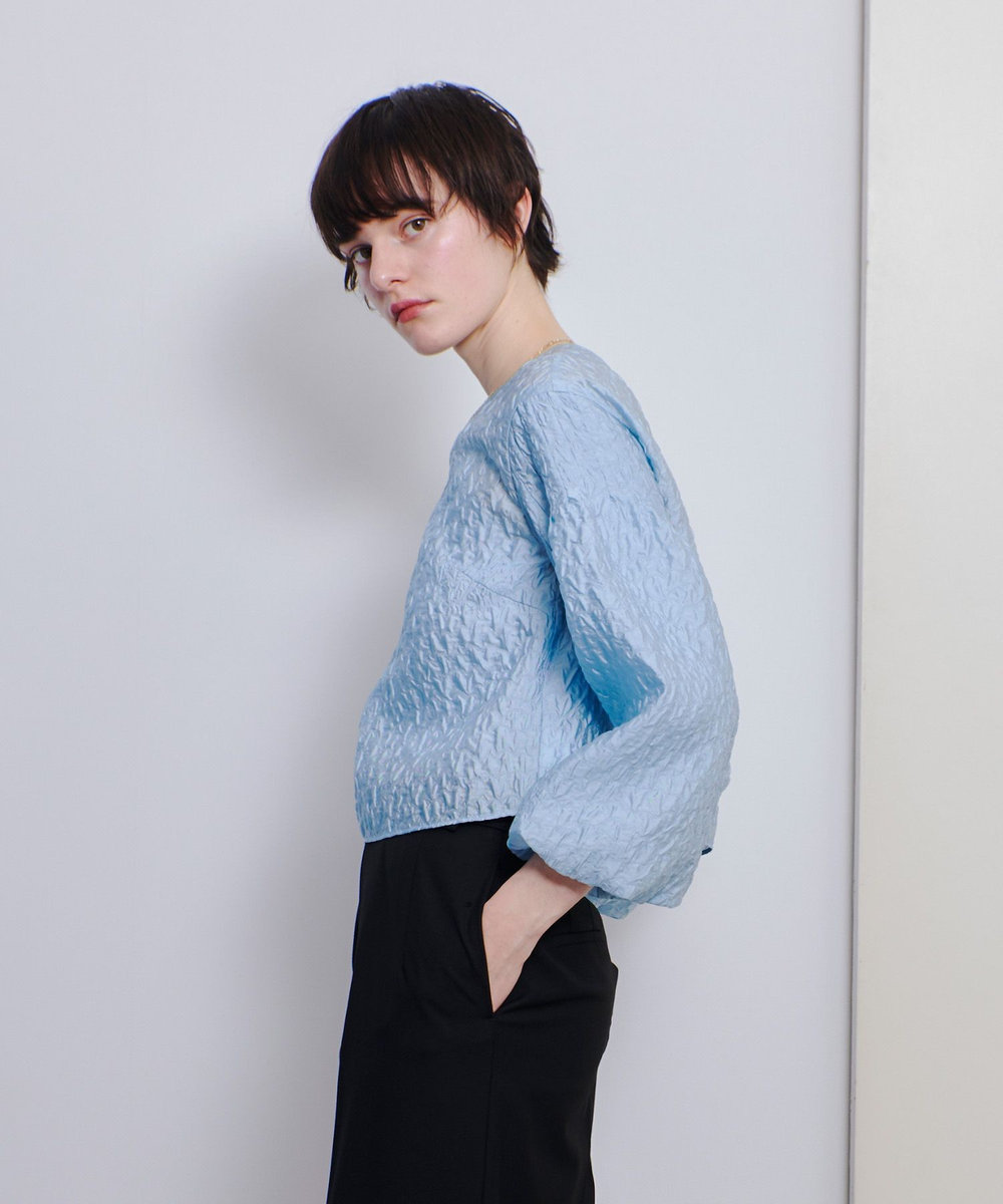 allureville フクレジャガードブラウス サックス (63)