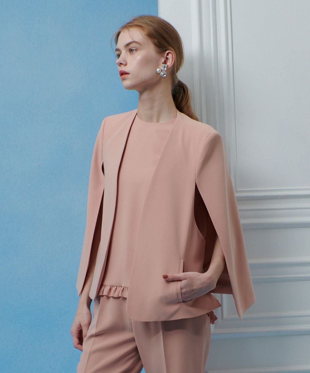 LOULOU WILLOUGHBY ◇【LOULOU WILLOUGHBY】リトルブラックケープジャケット ピンク (41)