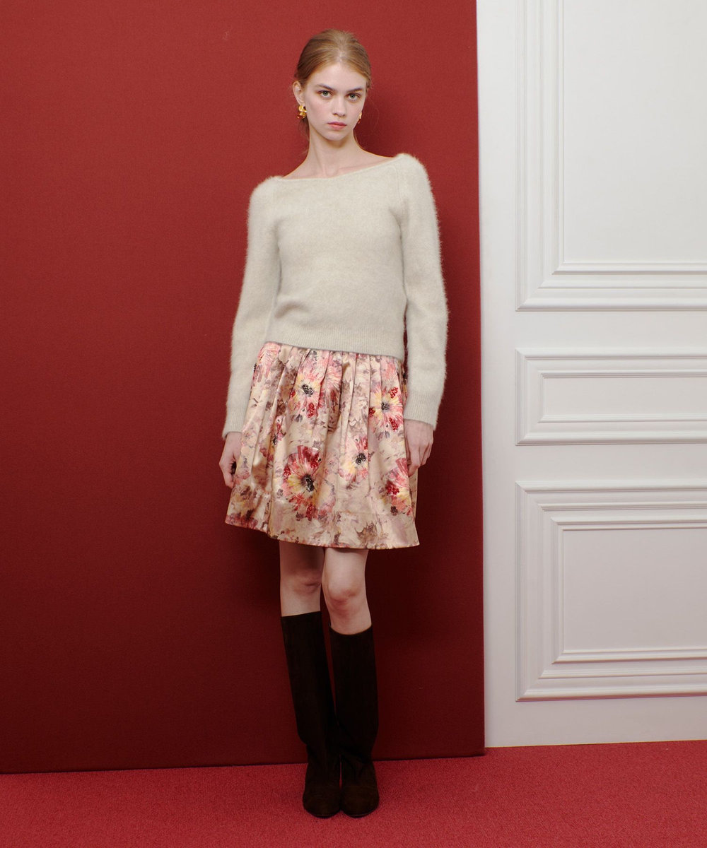 LOULOU WILLOUGHBY ＢＨＡＲＡＴ　ＳＩＬＫミニスカート ベージュ系 (19)