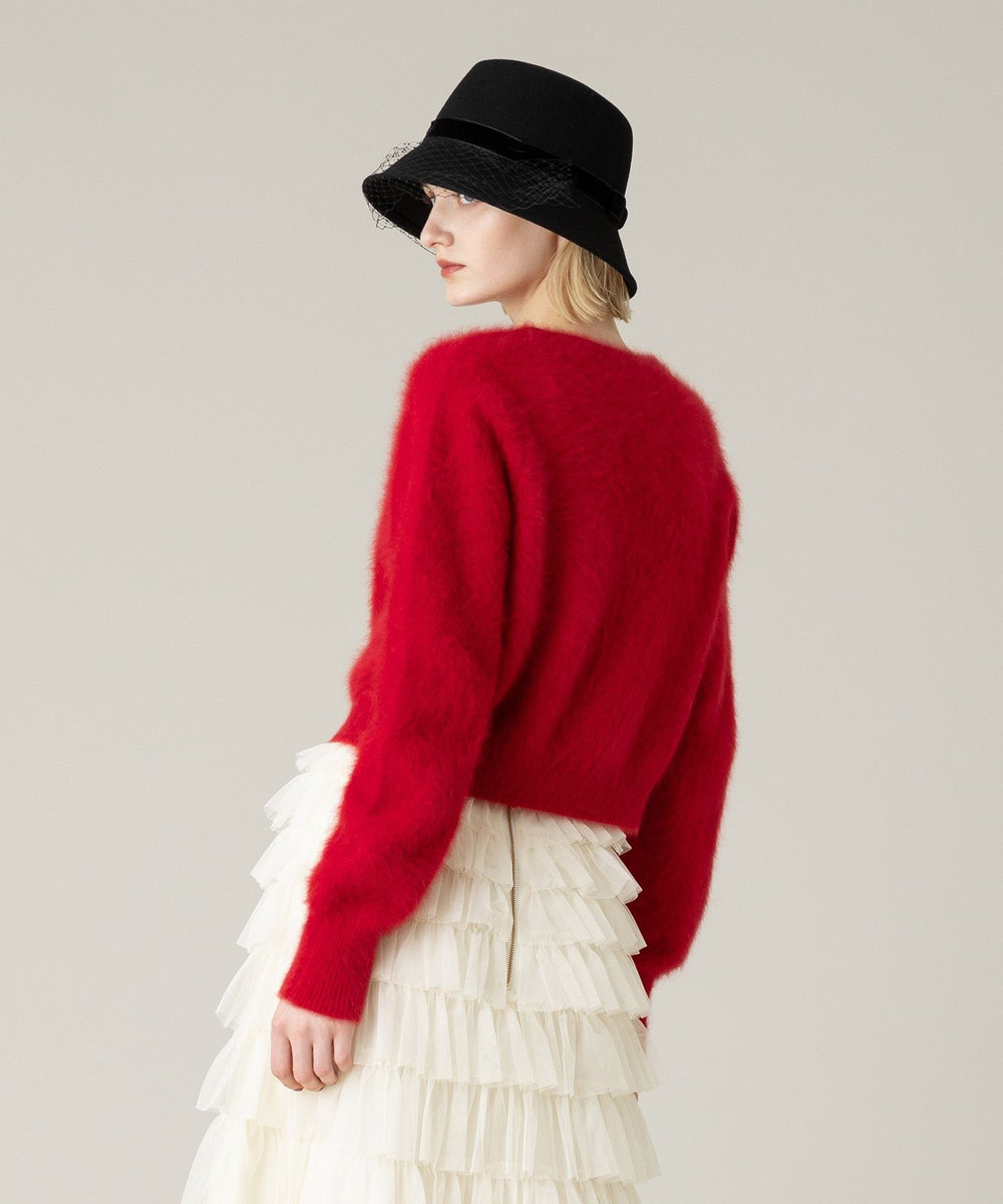 LOULOU WILLOUGHBY 【LOULOU WILLOUGHBY】クルーカーディガン レッド (43)