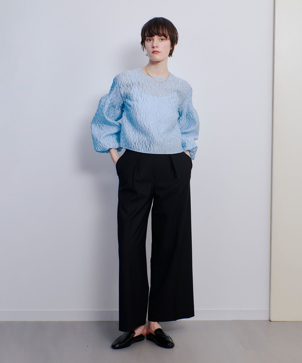 allureville フクレジャガードブラウス サックス (63)