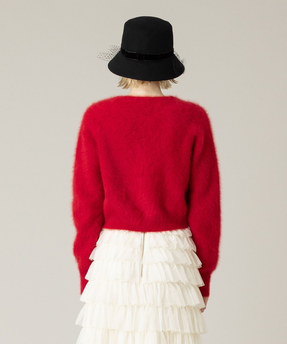 LOULOU WILLOUGHBY 【LOULOU WILLOUGHBY】クルーカーディガン レッド (43)